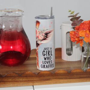 Just A Girl Who Loves Giraffes 20oz Tumbler With Lid & Straw